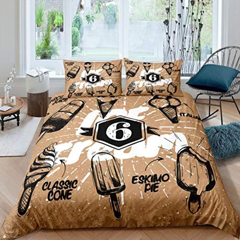 

Donut Comforter Cover Dessert Duvet Cover Set Food Theme Quilt Cover Colorful Print Bedding Set For Child Boy Girl Bedroom Decor EU single(135x200cm)