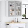 Wall Mounted Glass Cabinet LUCCA Concrete Grey 80 x 31 x 80 cm Particleboard
