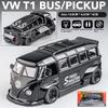 1/32 Scale T1 Bus Zinc Alloy Car Model, Simulated Sound and Light Children's Toys, Boys' Holiday Gift Car Model Ornaments