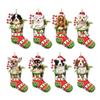 2D Christmas Tree Dog Pendant Decorative Xmas Tree Dog Charms Christmas Dog Hanging Ornaments  Door