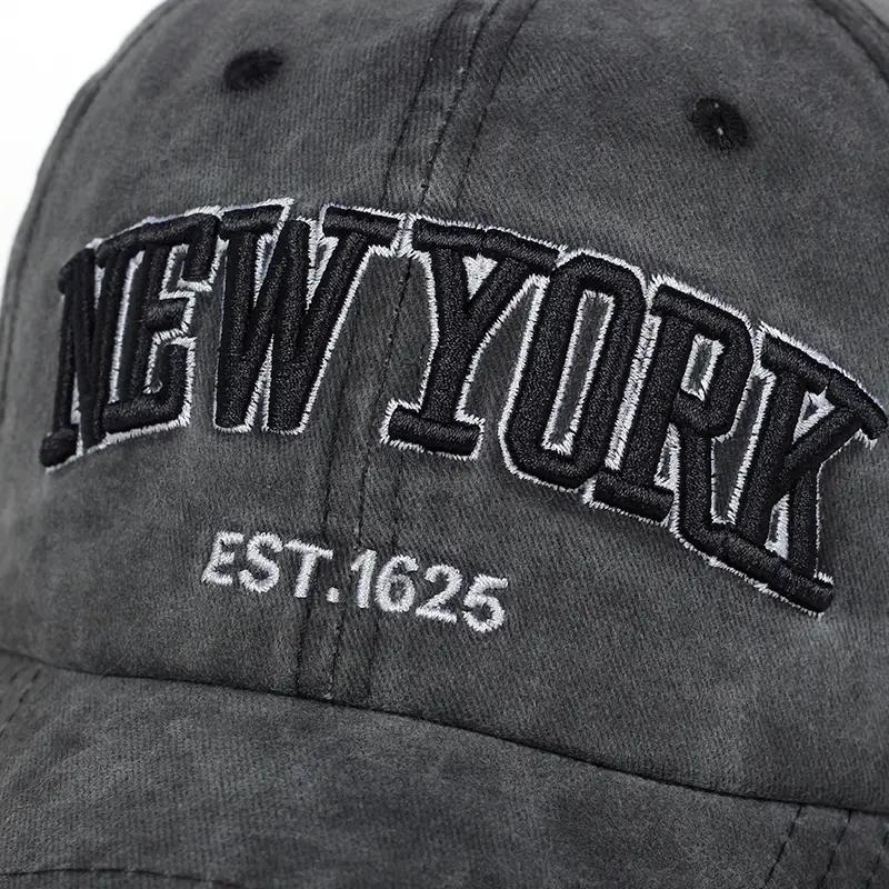 New York Embroidery Men Baseball Cap Washed Caps Gorras Cotton Hip Hop Snapback Caps Outdoors Casual Travel Hat For Women
