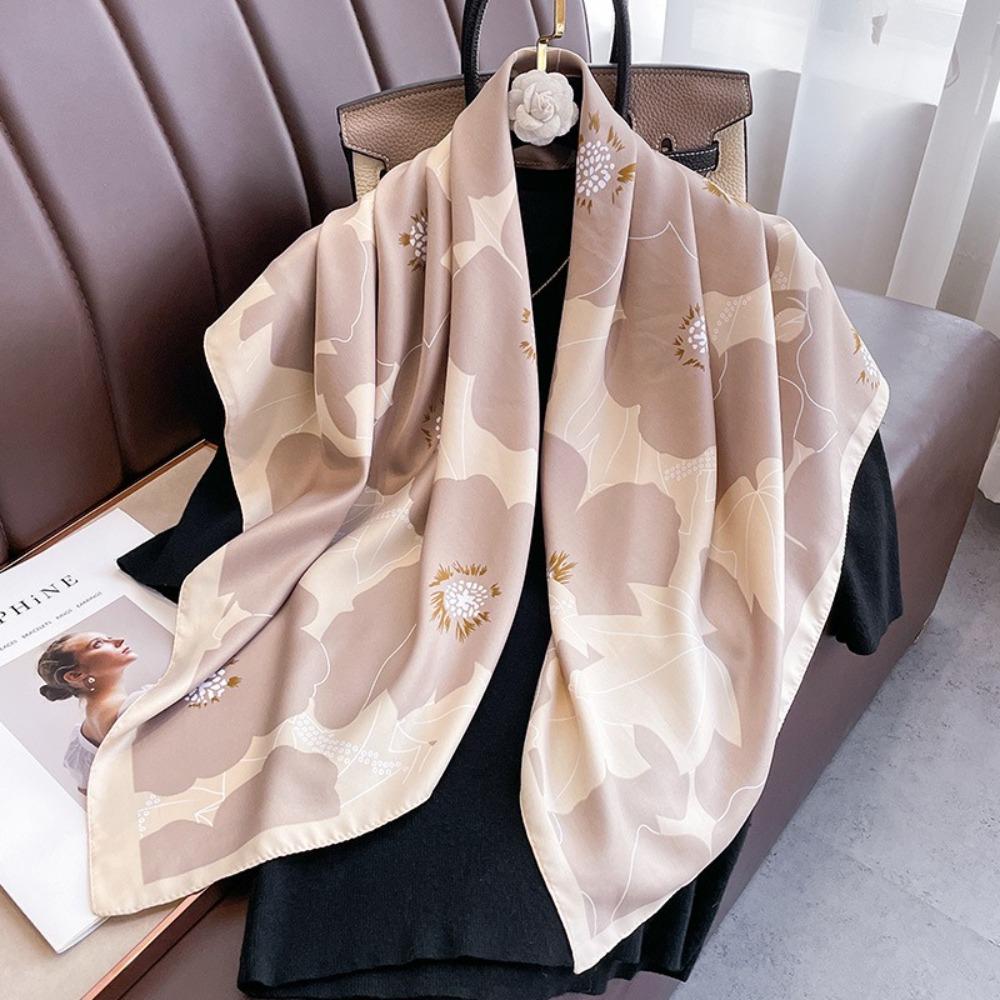 Printed Neckerchief 90*90cm Shawls Fashion Silk Scarf  for Women