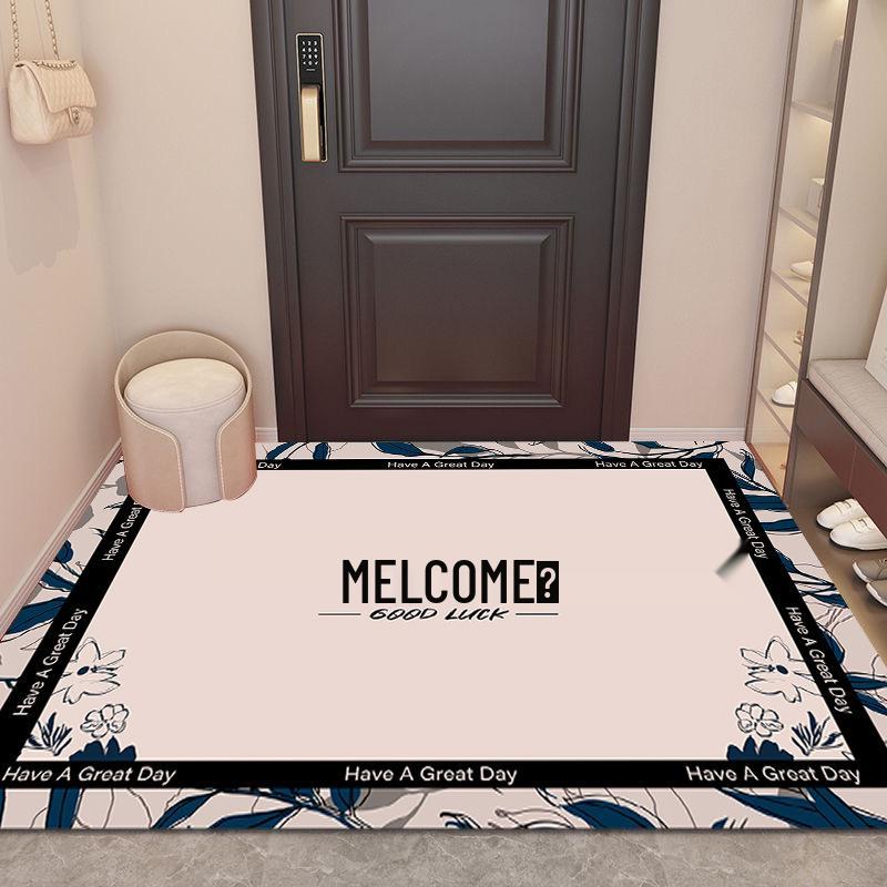 Prémiová květinová rohožka do předsíně z krystalového sametu - Protiskluzová, Odolná, Rychle savá a snadno čistitelná