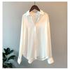 Long Sleeve Satin Versatile Shirt for Women Long Sleeve Satin All-Match Shirts