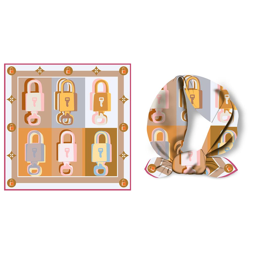 53Cm Accessories Fashion  Scarves 100% Twill Silk Scarves Women Design Tie Neckerchief Hijabs Square Scarf Shawls Warps