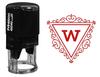 Printtoo W Alphabet Monogram Initial Triangle Swirl Border Office Stationary R-40 Self Inking Rubber