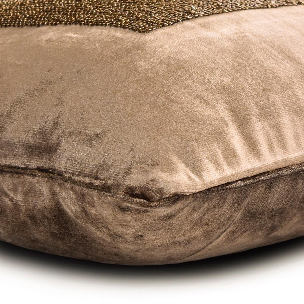 The HomeCentric Throw Pillow Cover Brown Throw Pillows Velvet Beaded Throw Pillows For Couch Solid Color Modern Style Easter - Esquire Brown