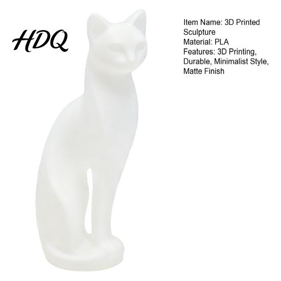 Decorazione Gatto Durevole Scultura Gattino Stampata in 3D Ornamento Minimalista Design Geometrico Opaco
