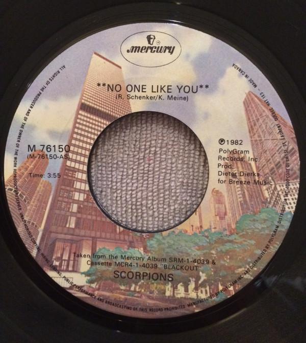 

7inch Record SCORPIONS - No One Like You M76150 MERCURY 1982 Canada Rock Used