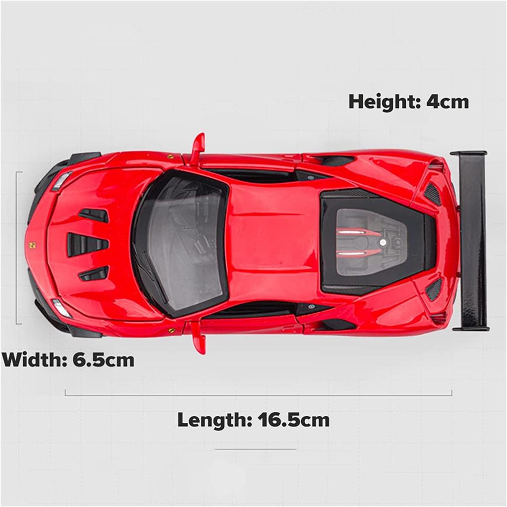 Modellauto aus Druckguss im Maßstab 1:32, Modellauto 488, zurückziehbares Spielzeugfahrzeug mit Ton und Licht für Kinder, Kleinkinder, Jungen und Mädchen, Geschenkkollektion