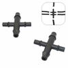 4/7mm Reducing To 3/5mm Single/Double Barb 4-Way 6-Way Water Splitter Garden Drip-Irrigation Arrow Water Diverter 50Pcs Black