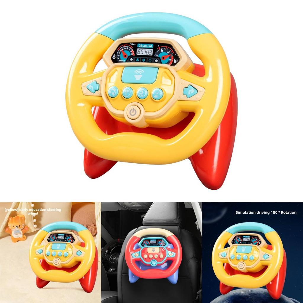 Kids Steering Wheel Toy With Interactive Lights And Sound For Childrens Playroom And Outdoor Activities