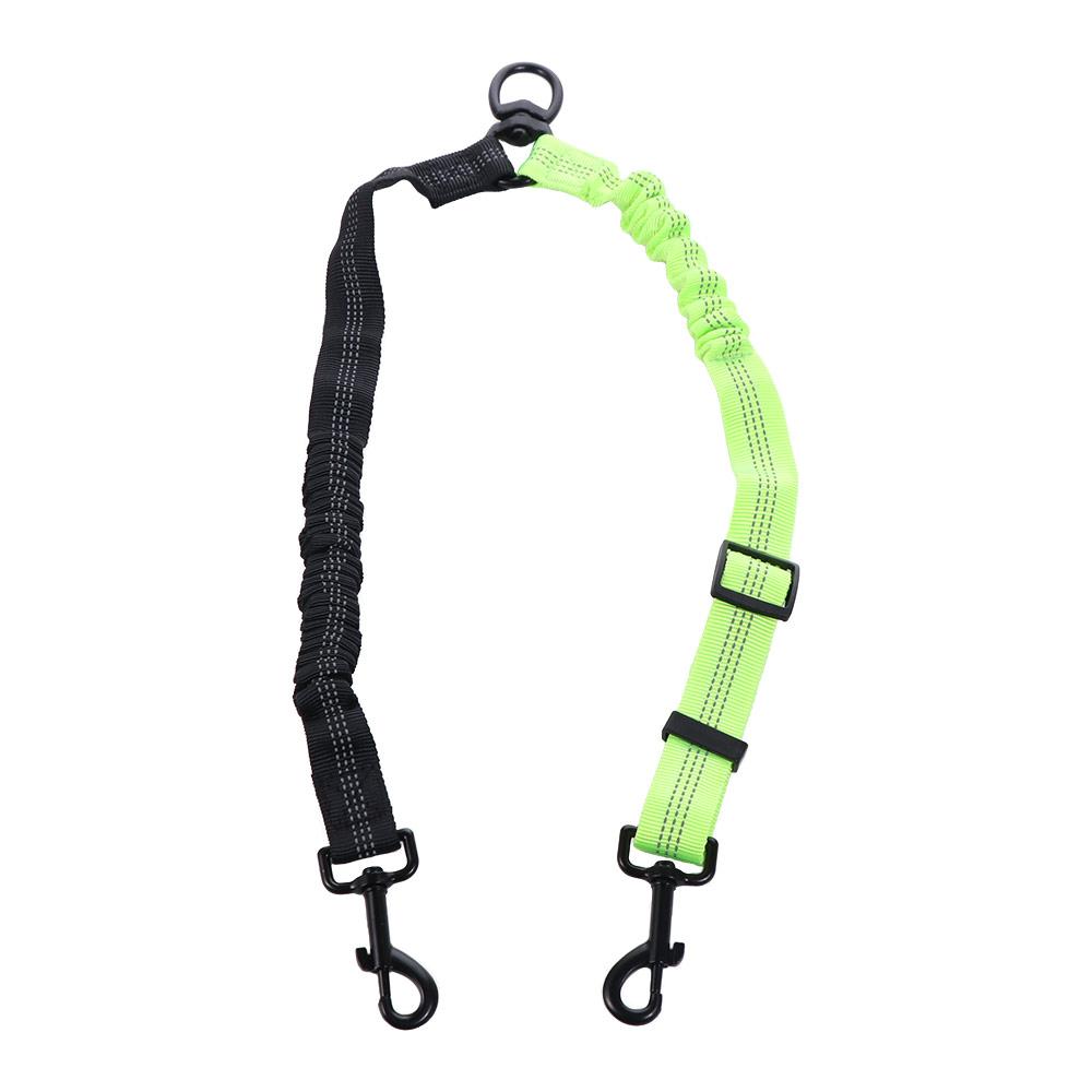 2 in 1 Double Dog Leash Reflective Adjustable Strap Two Dog Lead 360° Swivel Shock Absorbing Two Dog Traction Leash Pet Puppy