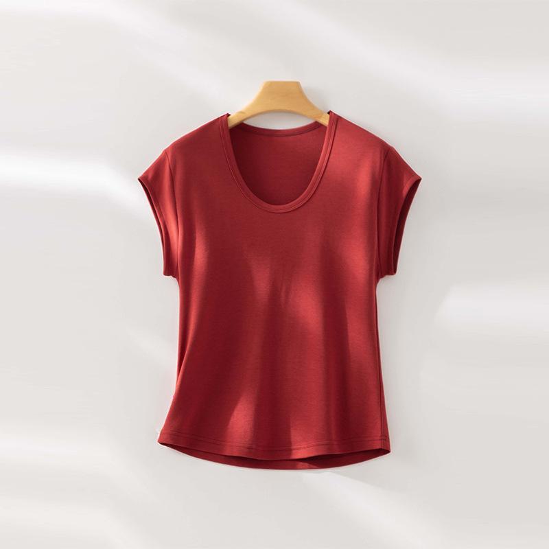 Macaron Color Clavicle Collar Short-sleeved Shirt with Bottoming Shirt Inside Women's Summer Thin Casual and Thin Knitted Sweater