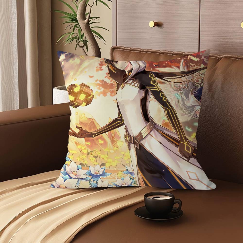 Zhongli Cartoon Cushion Cover Car Throw Pillow Case For Sofa Car Christmas Gift 40x40cm 45x45cm