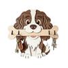 Portachiavi in Legno da Parete, Gancio per Ingresso a Forma di Cane che Tiene un Osso per Casa, Cucina, Corridoio, Organizer Rustico per Chiavi, Guinzaglio per Cani