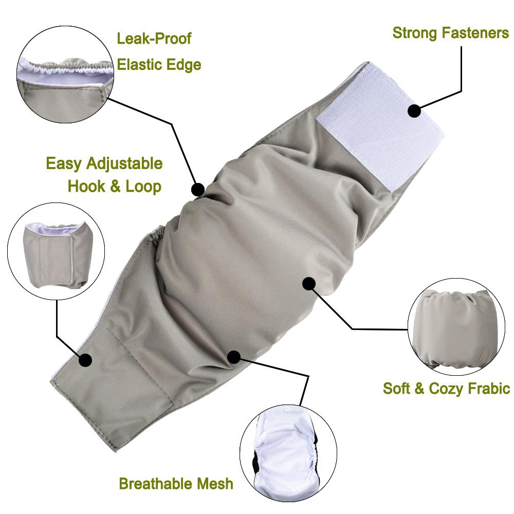 Female Male Dog Diapers For Small Big Dogs Washable Adjustable Pet Nappies Breathable Physiological Pant Bulldog Menstruation