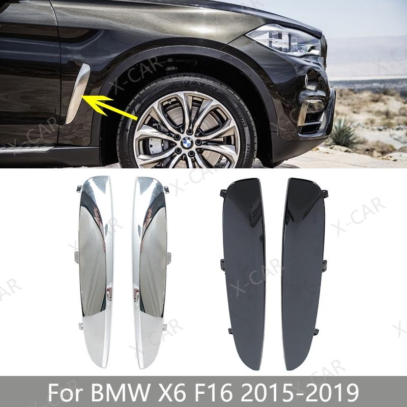 For BMW X6 F16 2015 2016 2017 2018 Front Door Fender Side Trim Vent Leaf Plate Decoration Strip Cover 51768063027