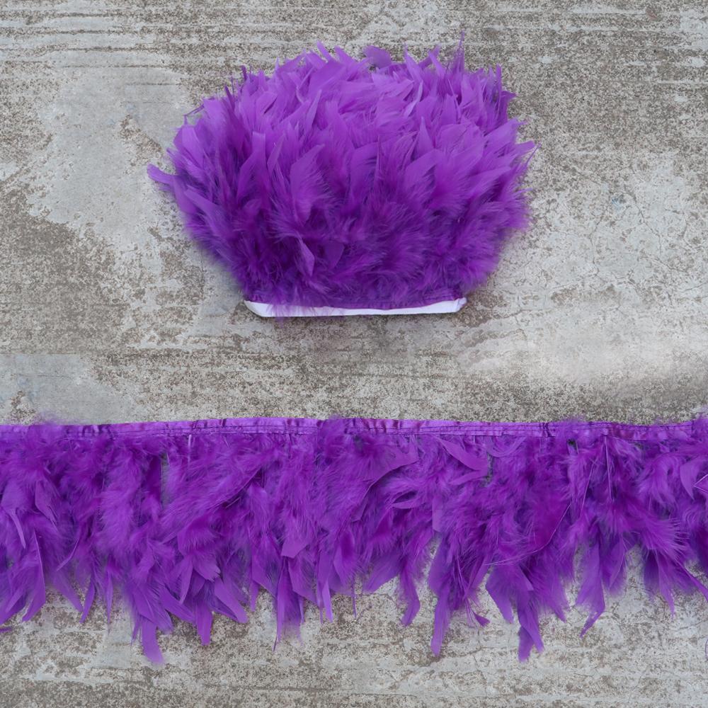 1M 10-15CM Turkey Feather Trim Fringe Blue Marabou Plumas Ribbon for Crafts Sewing  Clothes Wedding Dress Decoration Accessories