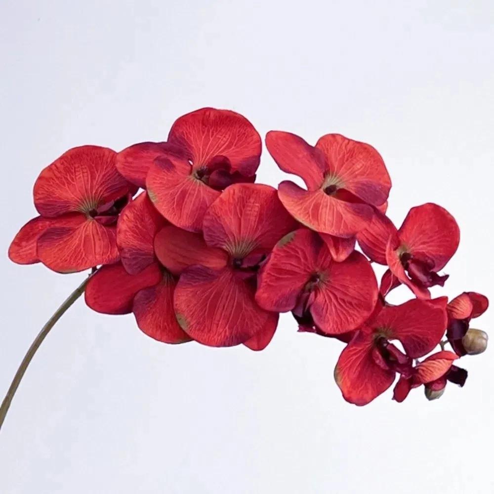 10 Heads Artificial Butterfly Orchid Real Touch Iron Wire Inner Lining Fake Phalaenopsis 98cm Multi Color Silk Flower Home Decor