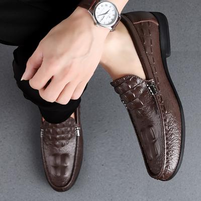 Men Business Dress Loafers Crocodile Pattern High Quality Slip On Shoes Stylish Formal Shoes Male Casual Moccasins Evening Dress