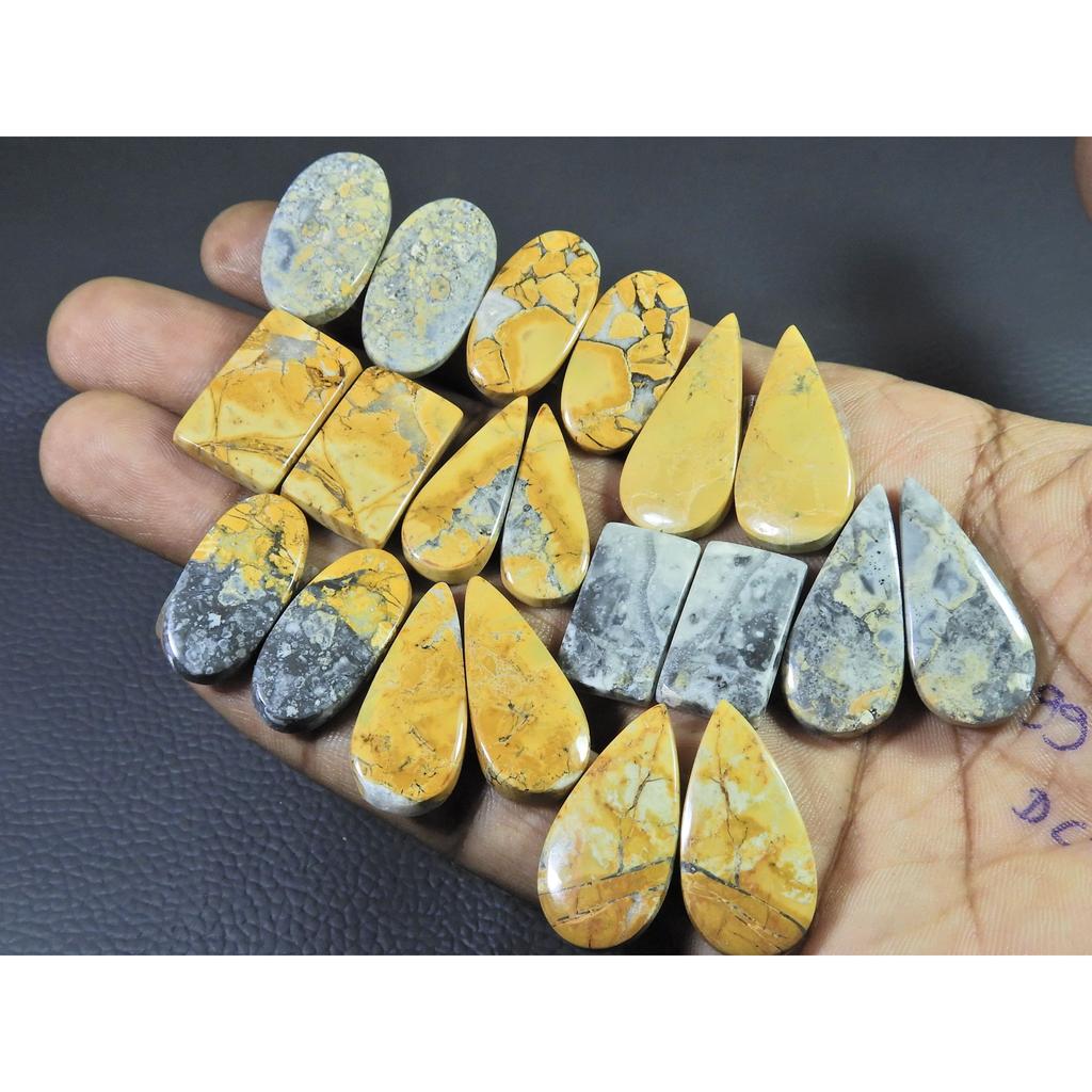 283Cts.Natural Malingano Jasper Matched Pair Mix Cabochon Gemstone 10PairLot C-367