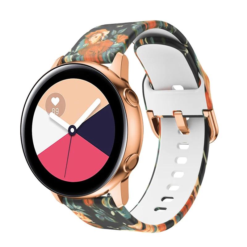 22mm 20MM Watch Strap for Samsung Galaxy Watch 6 5 pro/4/Classic Silicone Sport Bracelet for Amazfit GTR-GTS 4-3-2e Printed Band