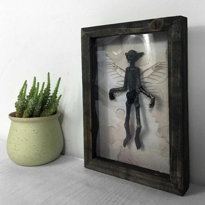 Mysterious Ghost Specimen Gothic Decor Photo Frame Taxidermy Animals Halloween Decorations Fairy Skeleton Witchy Decor Wood