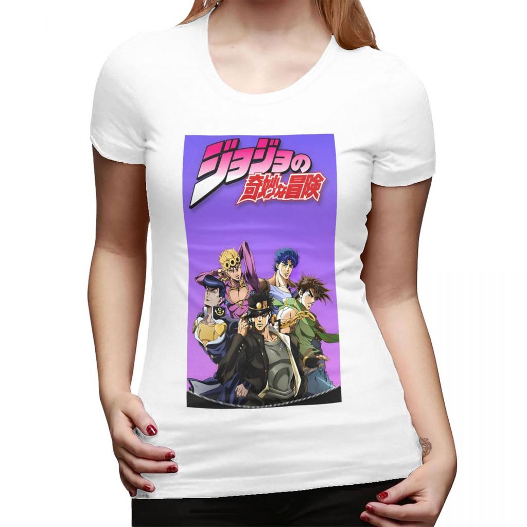 Jojo Bizarre Adventure Anime Cartoon TShirt for Women ONeck Streetwear T Shirts Womens Tees Short Summer Clothes Tops