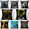 Fashion Raw American Rock Band NNirvana Cushion Cover Washable Linen Pillowcase Soft  for Daily Sofa Bed Home Room Decor