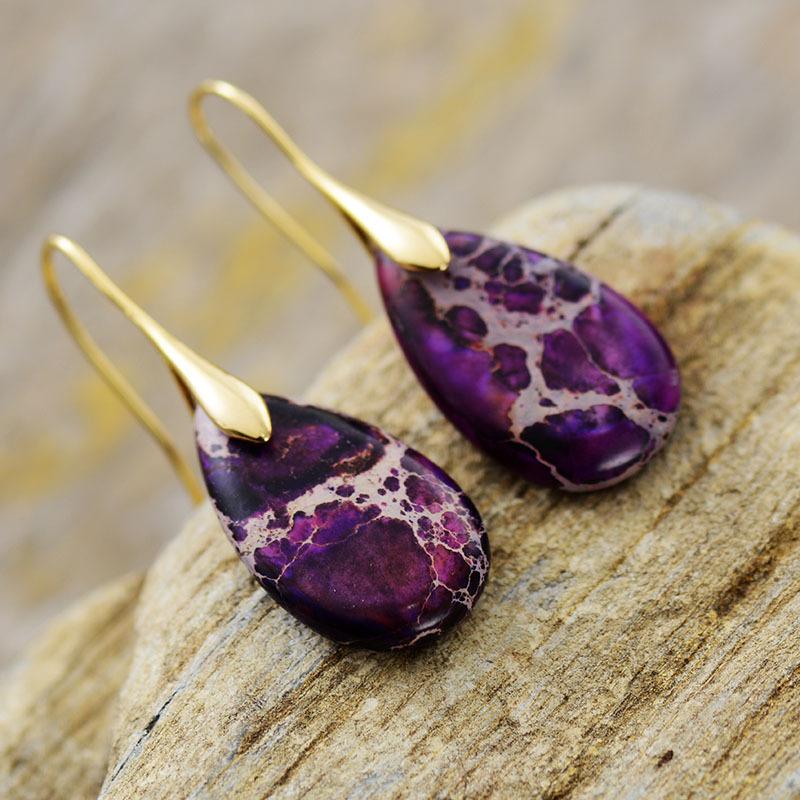 

Bohemian vacation style emperor stone water drop earrings earrings designer fashion jewelry