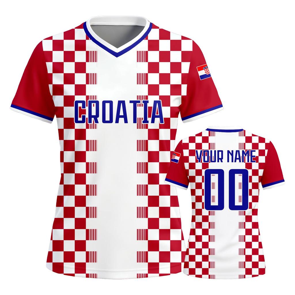 Custom Women Soccer Jersey Short Sleeve Breathable Athletic Top Personalized Team Name Number Sports Shirt for Match Training