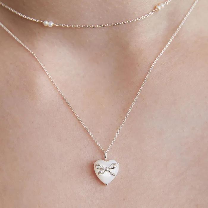 (Silver 925) Gift Heart Pendant Necklace NZ2405