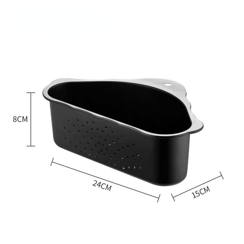 Multifunctional Corner Drain Shelf Sink Rack Kitchen Storage Holder Triangular Stainless Steel Sink Drain Strainer Basket