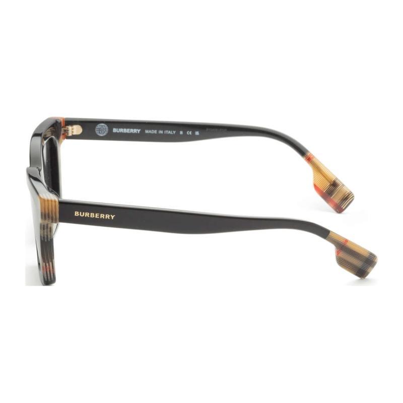 Burberry Temple Check Detail Rectangular Sunglasses Women’s Black