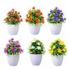 Compact Design Faux Flowers Indoor Décor Potted Plant