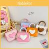 Blocking Color Heart Shaped Buckle Leather Children Shoulder Bag For Use Daily