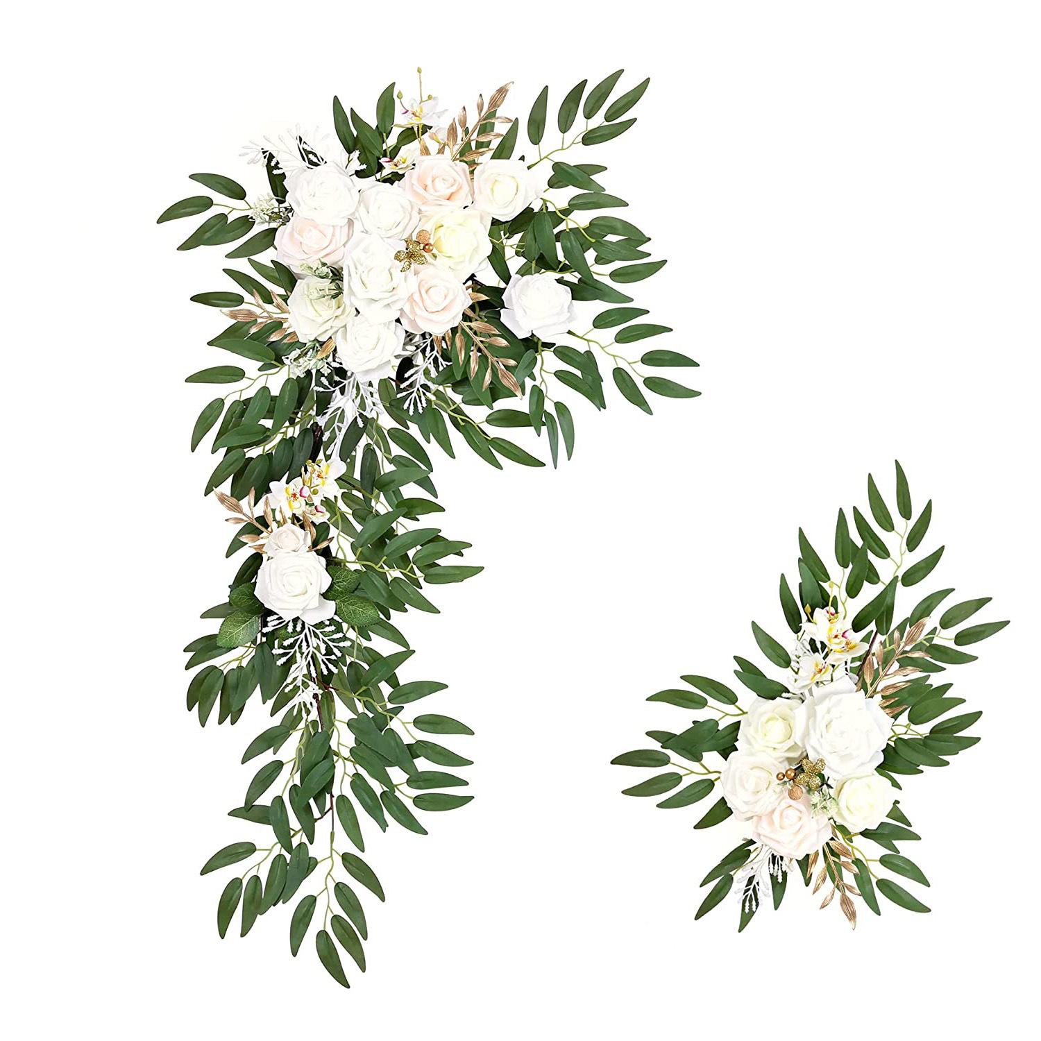 

Свадебная композиция из двух частей Арка Цветочная зона приветствия Цветочная зона Свадебная арка Дверь Банкетный стиль Украшение обеденного стола Имитация цветка белый