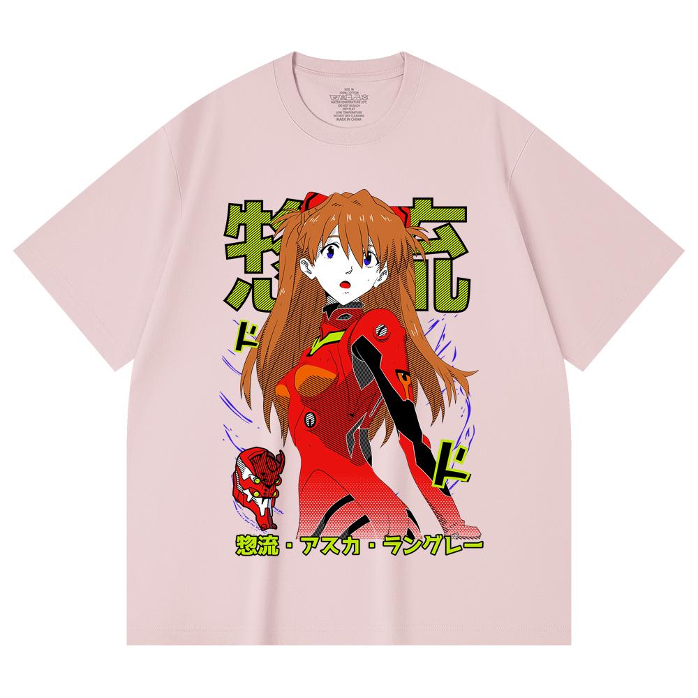 230 Gsm 100% Cotton Evangelion V10 Asuka Print Unisex Heavy Cotton T Shirt