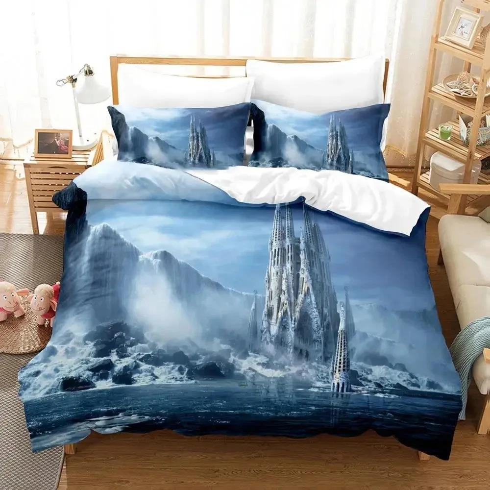 Science Fiction Enchanted Castle Bedding Set Boys Girls Twin Queen Size Duvet Cover Pillowcase Bed Boys Adult Home Textileextile