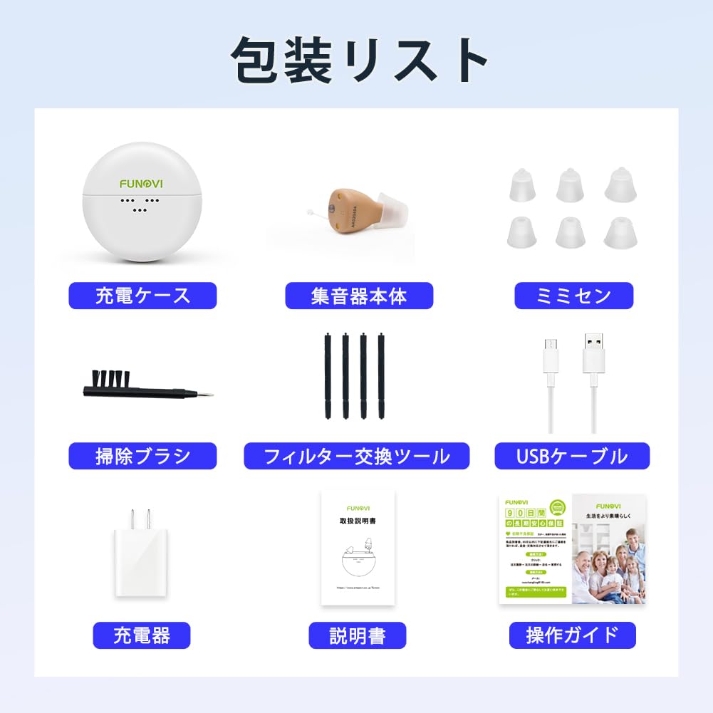 Shuonki Mini Hearing Amplifier for Comfort Noise Lightweight for Left Japanese Instruction Manual In-Ear Seniors, Rechargeable, Digital, 12-Channel,