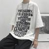 Herren Trendiges Dunkles Stil Kurzarm Hip-Hop Print T-Shirt - Lockere Passform, Rundhalsausschnitt, Sommer Hong Kong BF Stil