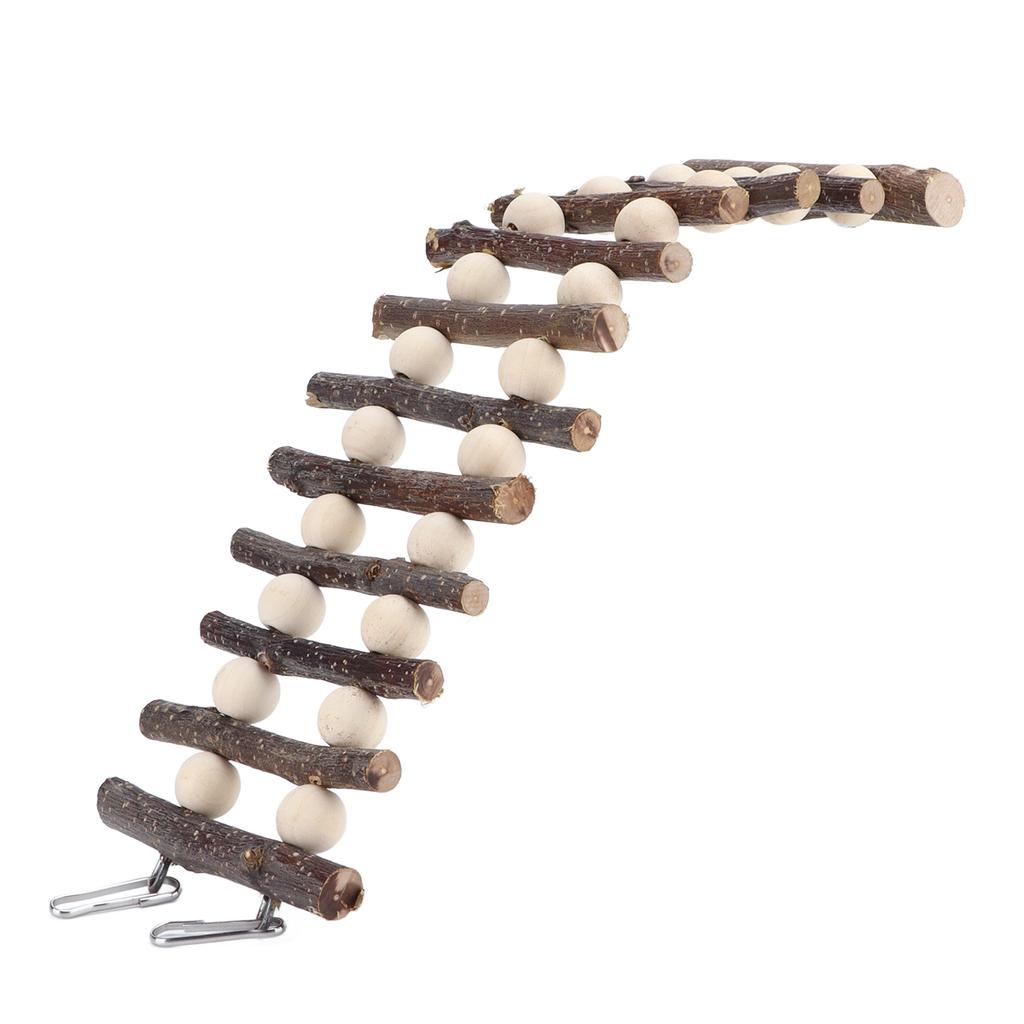 Hamster Wooden Ladder Bendable Climbing Ladder Chew Toy with Beads for Hamsters Golden Bears Small Pets