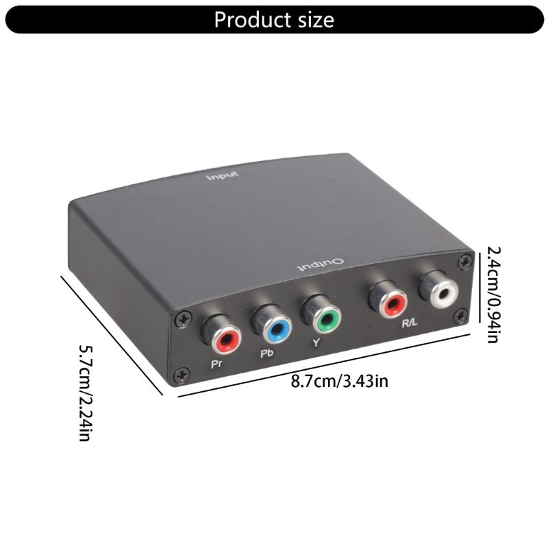 1080P YPbPr To HDTV Video Sound Converter Adapter 5RCA Ypbpr Component To HDTV Connector Converter Support 480P 720P