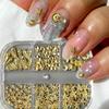 6 Grilles Charms 3D pour Ongles Coquillage Doré Étoile de Mer Conque Décor pour Manucure DIY Design Débutants
