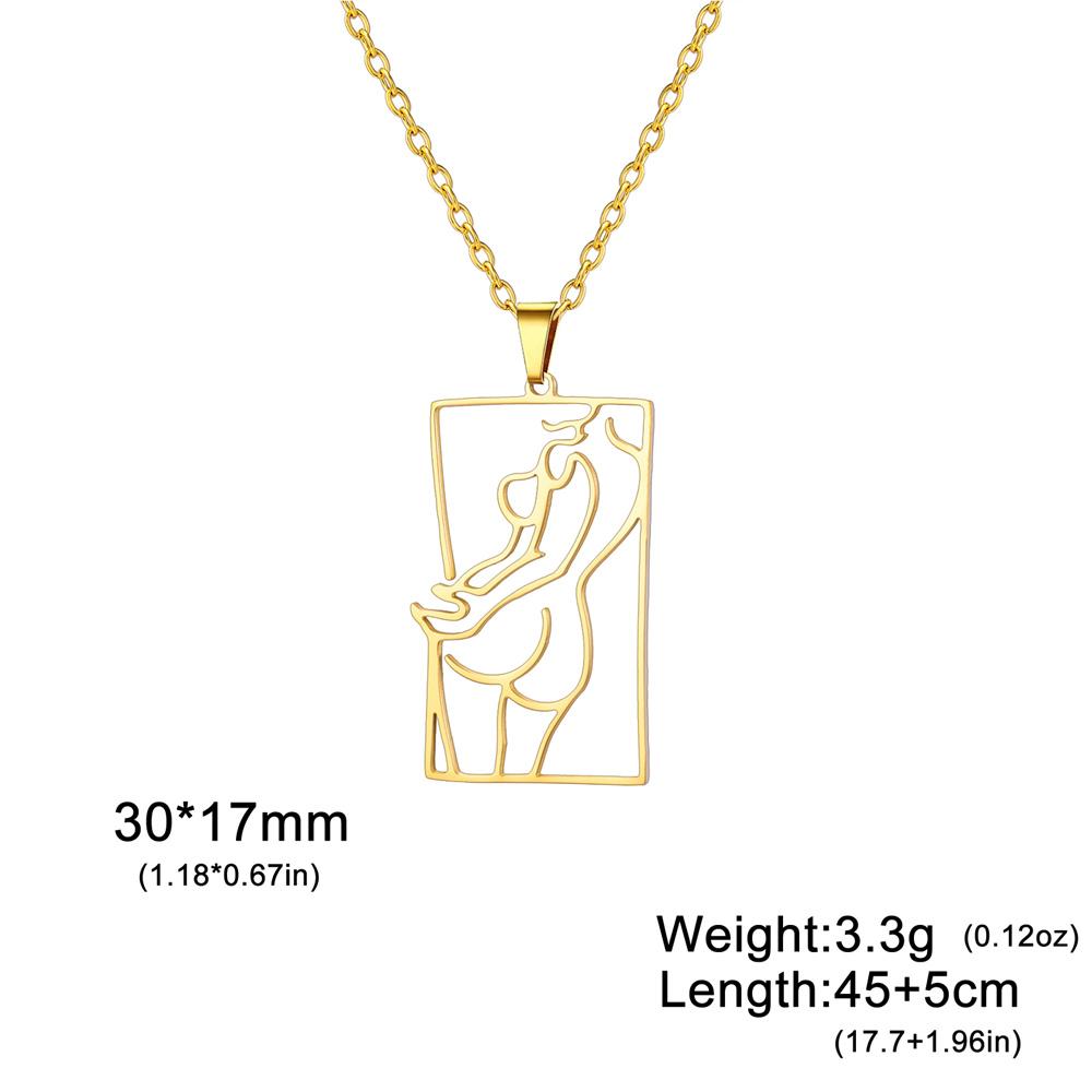 My Shape Shapely Beauty Women Necklaces Charming Pictorial Girl Pendants Pendants Neck Chain Stainless Steel Fashion Jewelry