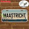 D Flatpc Vintage Aluminiumschild Nur zur Dekoration Außenwandkunst MAASTRICHT Aluminiumschild Brückendekoration Retro-Dekor