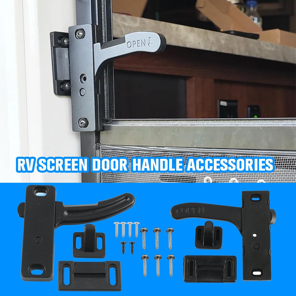 RV Screen Window Door Handle Screen Window Lock Kit Secure RV Mechanism Accessories Handles Door Locking Plastic/Metal E3B4