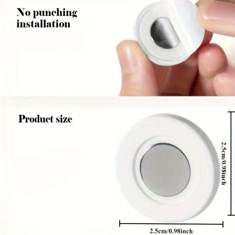 3/6pcs No Drill Magnetic Remote Holder - Wall Mount for TV/AC/DVD Remotes White Space-Saving Design Cup Holders 5