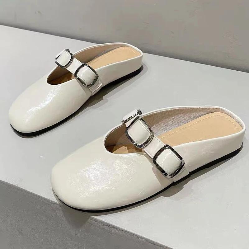 Fashion Slippers Women Flats Slingback Cozy Mules Shoes Summer Casual Beach Woman's Sandals 2025 Fashion Dress Walking Chaussure Femme